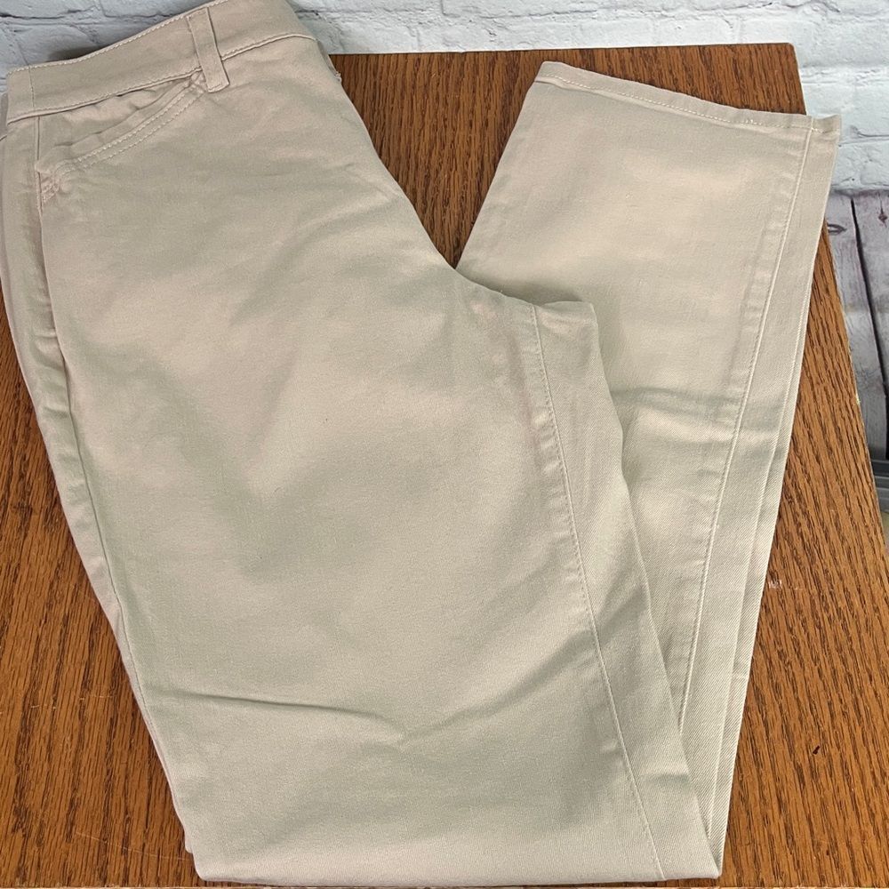 Christopher & Banks Classic Fit Tan Slimming Pants 8 Regular